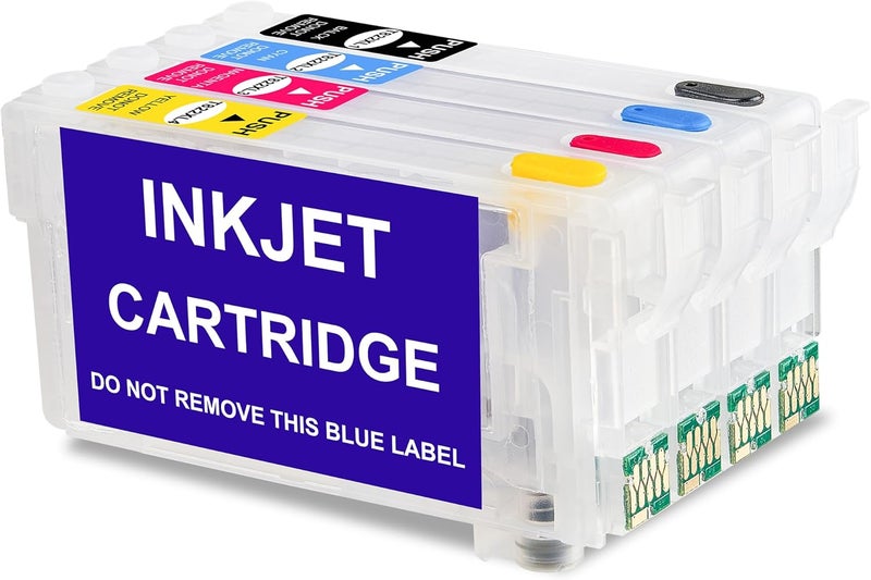 KiteiHiry KHY T822XL Sublimation Ink Cartridges with Chip WF-3820 Empty Refillable Ink Cartridges 822XL with for Workforce Pro WF-3820 WF-4820 Wf-4830 Wf-4833 Wf-4834 Empty Refillable Ink Cartridge - Image 1